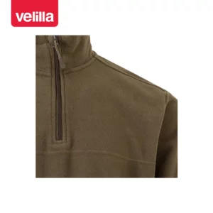 Forro polar Velilla 201501 Verde caza, detalle de cuello y cremallera