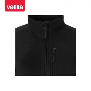 Chaqueta polar mujer Velilla 201502W Negro, detalle de cuello y cremallera