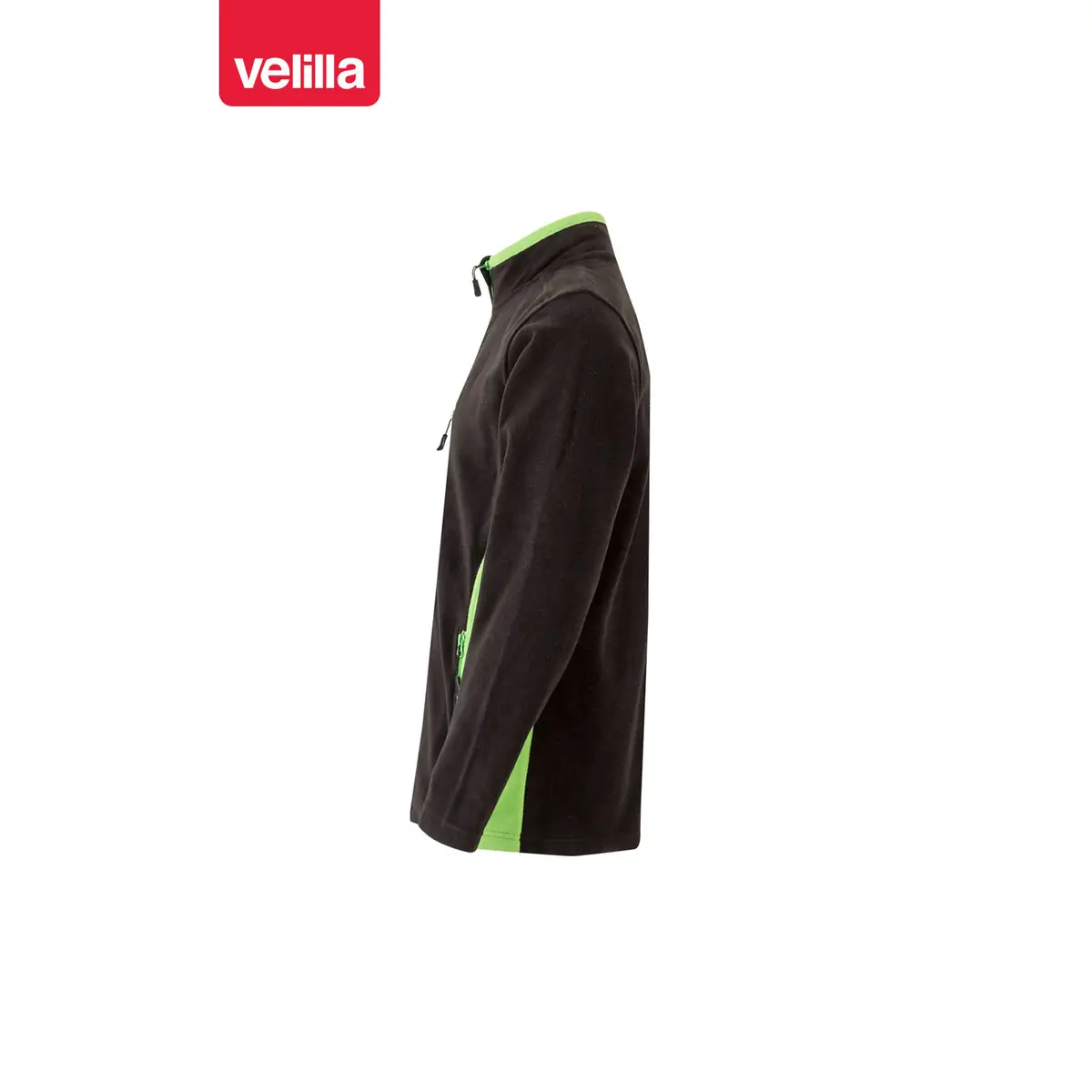 Chaqueta polar bicolor Velilla 201504 23 Chaqueta polar bicolor Velilla 201504 Negro/Verde lima, vista lateral