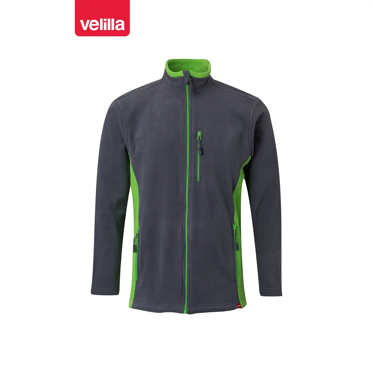 Chaqueta polar bicolor Velilla 201504 37 Chaqueta polar bicolor Velilla 201504 Gris/Verde lima, vista frontal