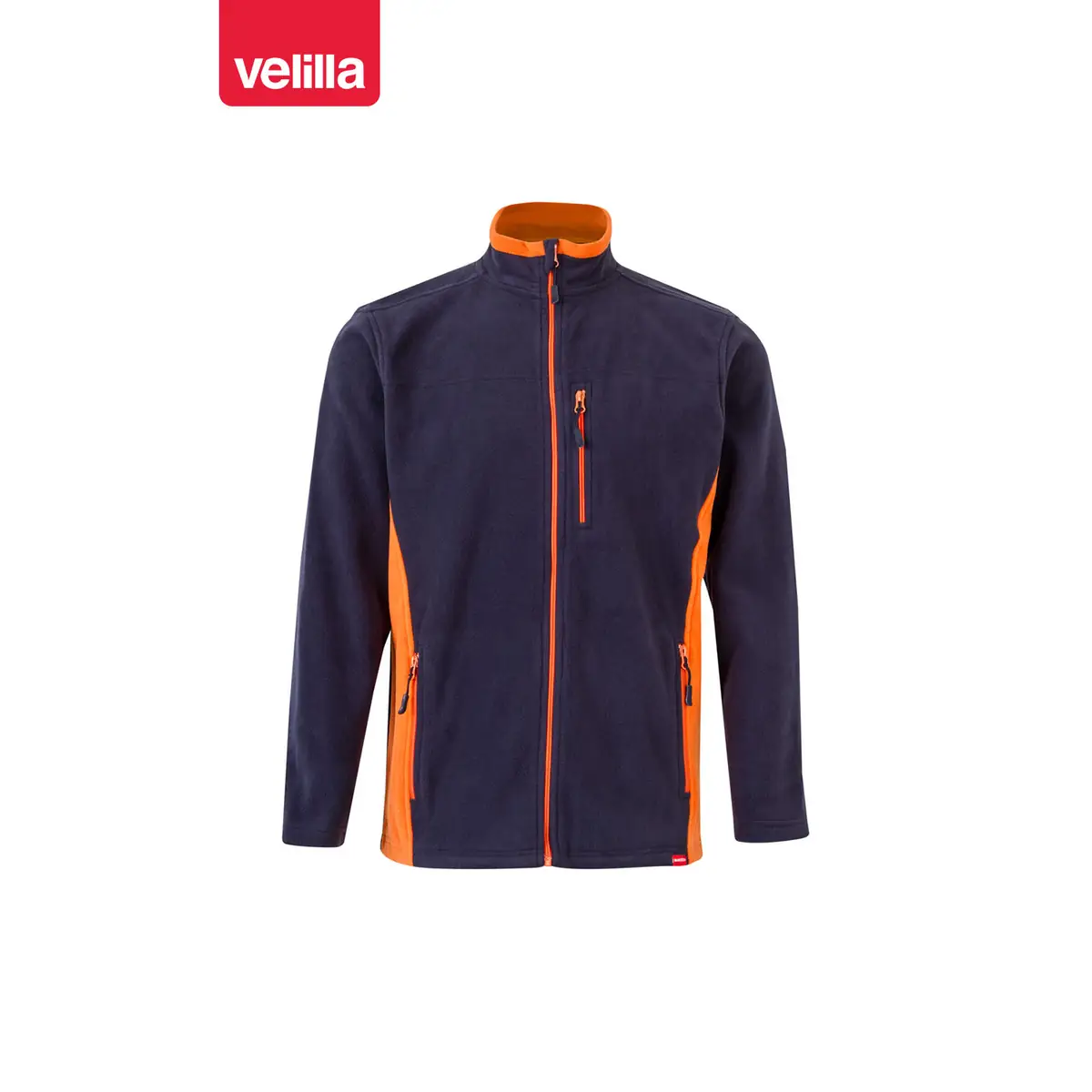 Chaqueta polar bicolor Velilla 201504 46 Chaqueta polar bicolor Velilla 201504 Azul navy/Naranja, vista frontal