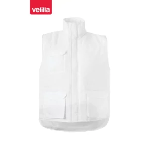 Chaleco acolchado multibolsillos Velilla 205901 Blanco, vista frontal
