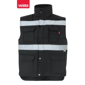 Chaleco acolchado con cintas Velilla 205904 Negro, vista frontal
