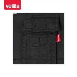 Chaleco acolchado con cintas Velilla 205904 Negro, detalle de bolsillo del pecho