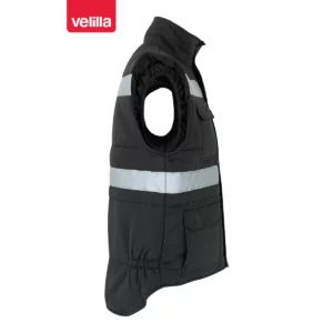 Chaleco acolchado con cintas Velilla 205904 Negro, vista lateral