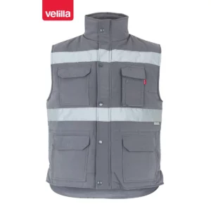 Chaleco acolchado con cintas Velilla 205904 Gris, vista frontal