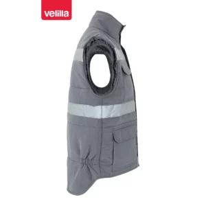 Chaleco acolchado con cintas Velilla 205904 Gris, vista lateral