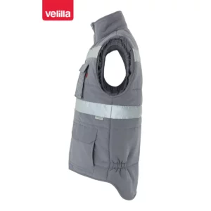 Chaleco acolchado con cintas Velilla 205904 Gris, vista lateral opuesto