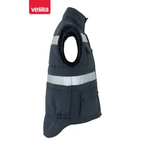 Chaleco acolchado con cintas Velilla 205904 Azul navy, vista lateral