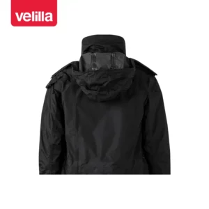 Parka acolchada multibolsillos Velilla 206002 Negro, detalle de capucha desplegada