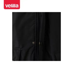 Parka acolchada multibolsillos Velilla 206002 Negro, detalle de cierre central