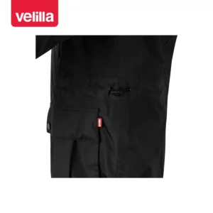 Parka acolchada multibolsillos Velilla 206002 Negro, detalle de ajuste de cintura y bolsillo