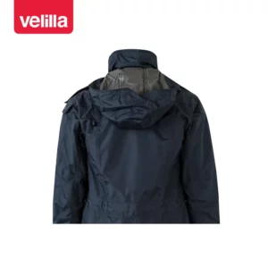 Parka acolchada multibolsillos Velilla 206002 Azul marino, detalle de capucha desplegada