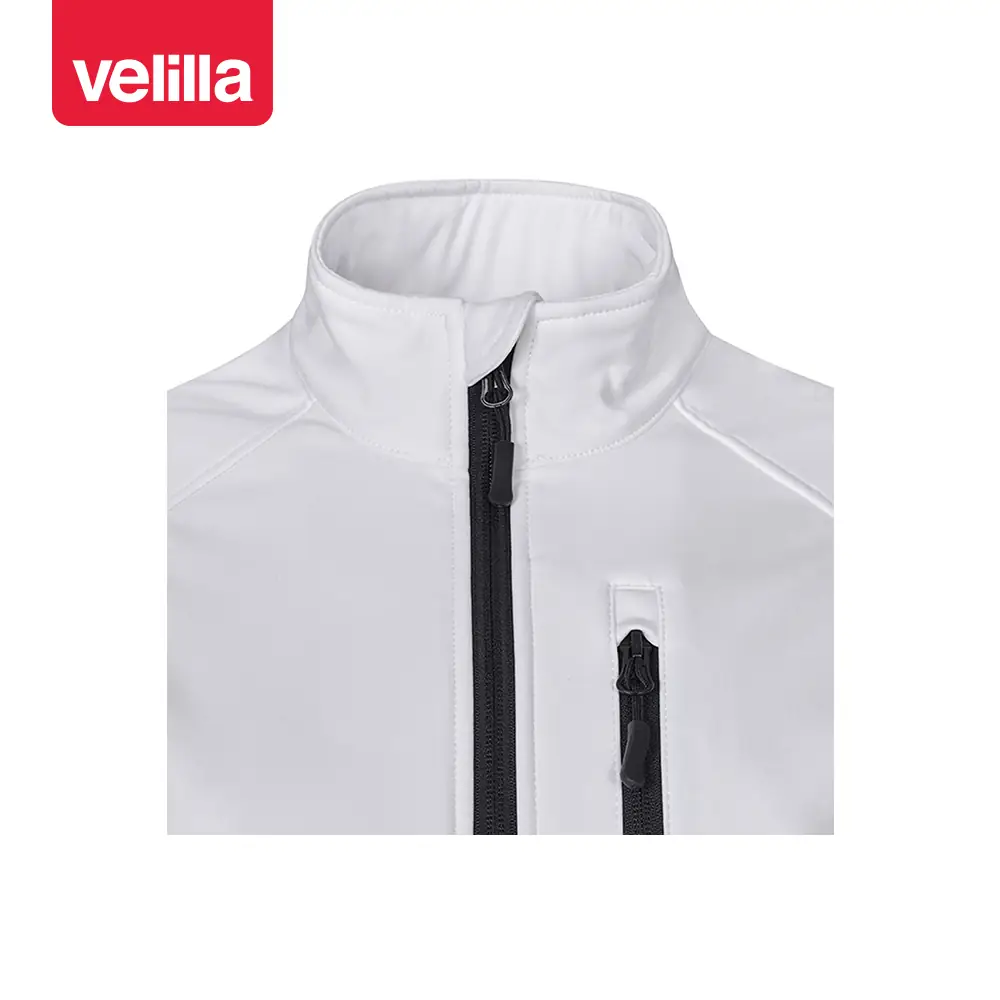 Cazadora softshell mujer Velilla 206005W 18 Cazadora softshell mujer Velilla 206005W Blanco, detalle de cuello y cremalleras