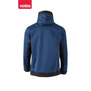 Cazadora softshell con capucha Velilla 206007 Azul jaspeado/Negro, vista trasera