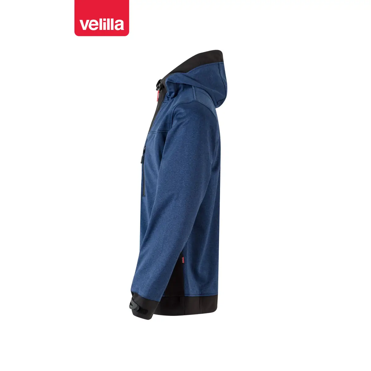 Cazadora softshell con capucha Velilla 206007 5 Cazadora softshell con capucha Velilla 206007 Azul jaspeado/Negro, vista lateral
