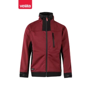 Cazadora softshell con capucha Velilla 206007 Granate jaspeado/Negro, vista frontal
