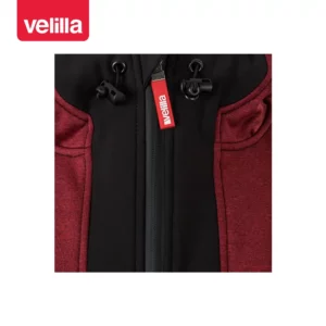 Cazadora softshell con capucha Velilla 206007 Granate jaspeado/Negro, detalle de ajuste de la capucha