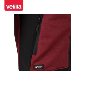 Cazadora softshell con capucha Velilla 206007 Granate jaspeado/Negro, detalle de bolsillo inferior