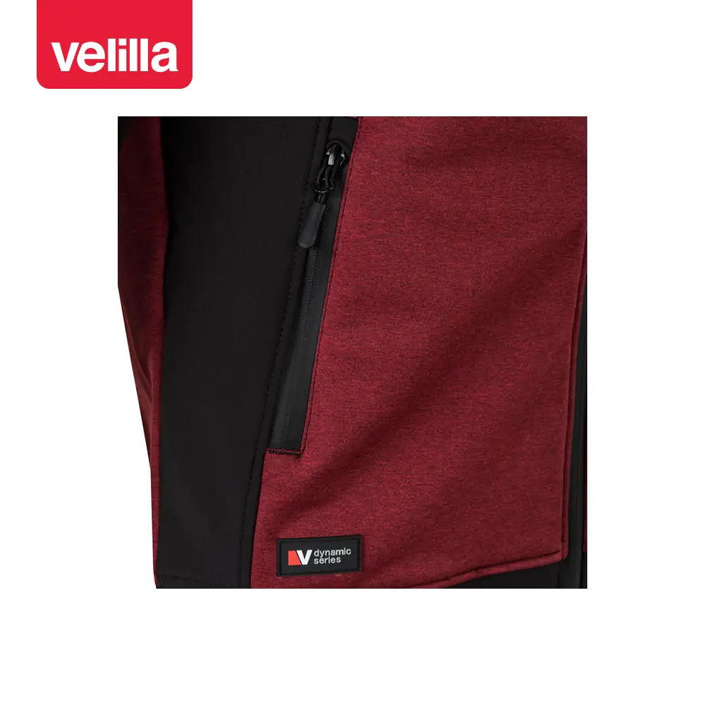 Cazadora softshell con capucha Velilla 206007 19 Cazadora softshell con capucha Velilla 206007 Granate jaspeado/Negro, detalle de bolsillo inferior