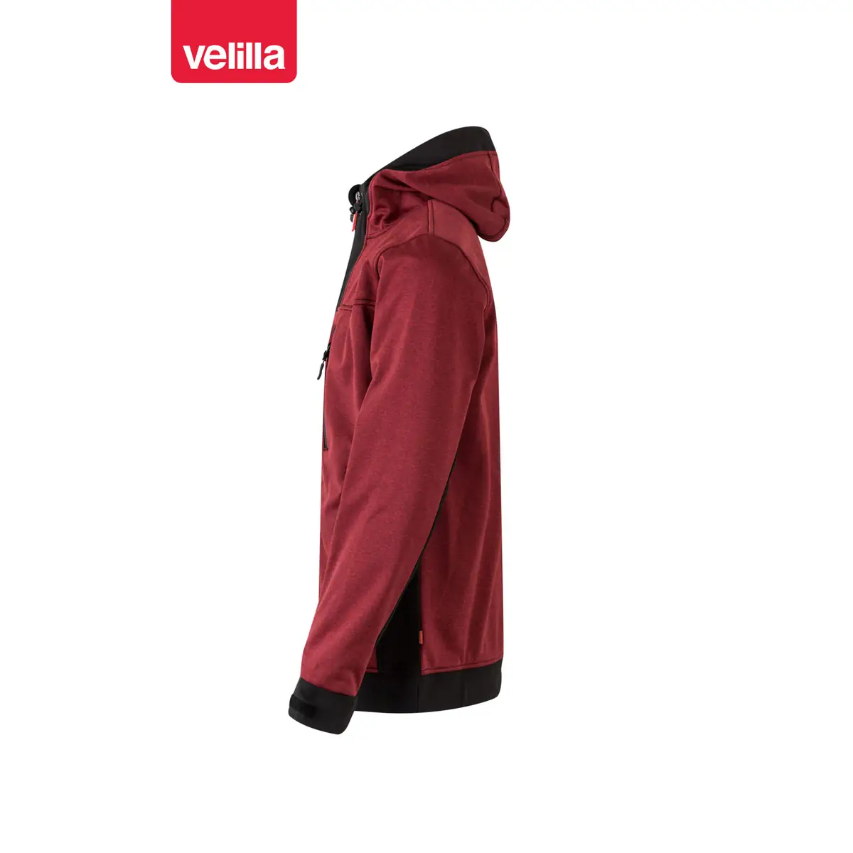 Cazadora softshell con capucha Velilla 206007 8 Cazadora softshell con capucha Velilla 206007 Granate jaspeado/Negro, vista lateral