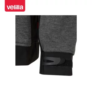 Cazadora softshell con capucha Velilla 206007 Gris oscuro jaspeado/Negro, detalle de puño