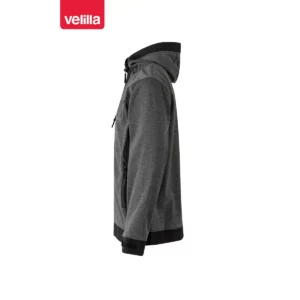 Cazadora softshell con capucha Velilla 206007 Gris oscuro jaspeado/Negro, vista lateral
