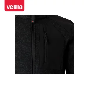 Chaqueta de punto afelpado Velilla 206008 Negro/Negro, detalle de bolsillo pecho