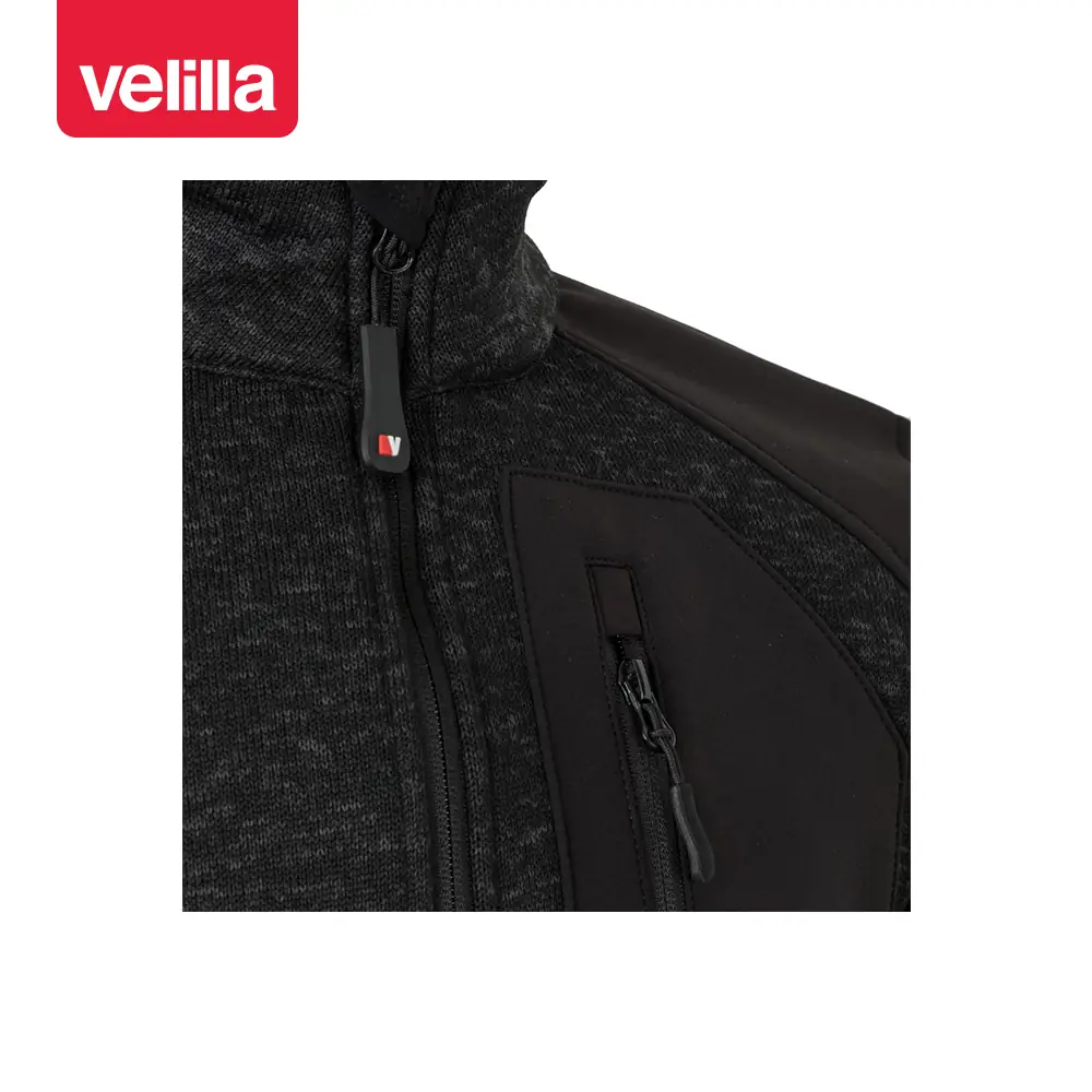 Chaqueta de punto afelpado Velilla 206008 20 Chaqueta de punto afelpado Velilla 206008 Negro/Negro, detalle de cuello cremallera
