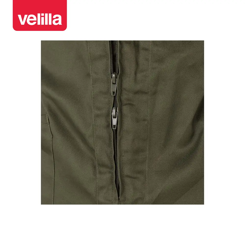 Mono de trabajo italiano Velilla 214 17 Mono de trabajo italiano Velilla 214 Verde caza, detalle de cremallera