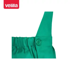 Pantalón con peto Velilla 290 Verde, detalle de cintura elástica y cierre lateral