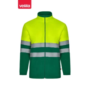 Chaqueta polar bicolor Velilla 301503 Verde/Amarillo flúor, vista frontal