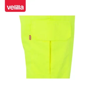 Pantalón bicolor multibolsillos Velilla 303001 Azul marino/Amarillo flúor, detalle de bolsillo lateral
