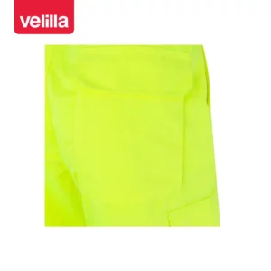 Pantalón bicolor multibolsillos Velilla 303001 Azul marino/Amarillo flúor, detalle de bolsillo trasero