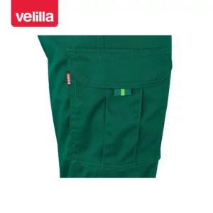 Pantalón stretch bicolor Velilla 303002S Verde/Amarillo flúor, detalle de bolsillo pierna