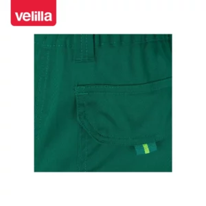 Pantalón stretch bicolor Velilla 303002S Verde/Amarillo flúor, detalle de bolsillo trasero