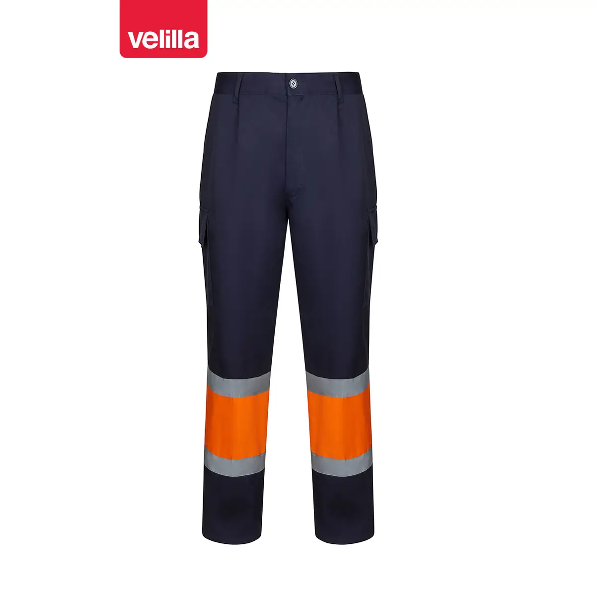 Pantalón bicolor Velilla 303003 12 Pantalón bicolor Velilla 303003 Azul marino/Naranja flúor, vista frontal
