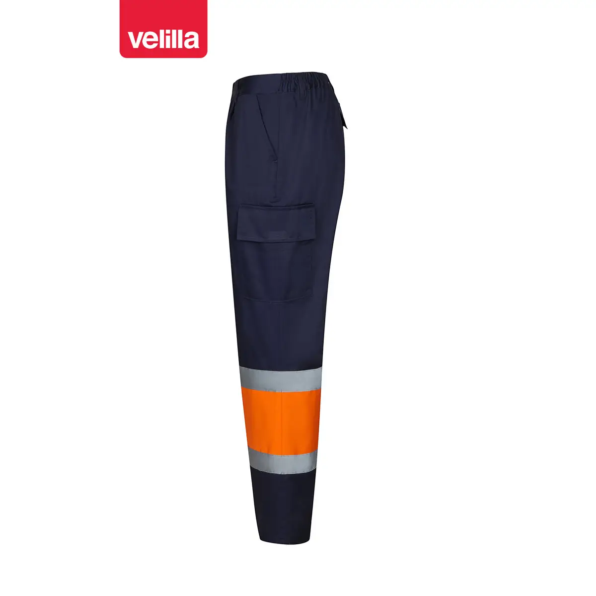 Pantalón bicolor Velilla 303003 13 Pantalón bicolor Velilla 303003 Azul marino/Naranja flúor, vista lateral