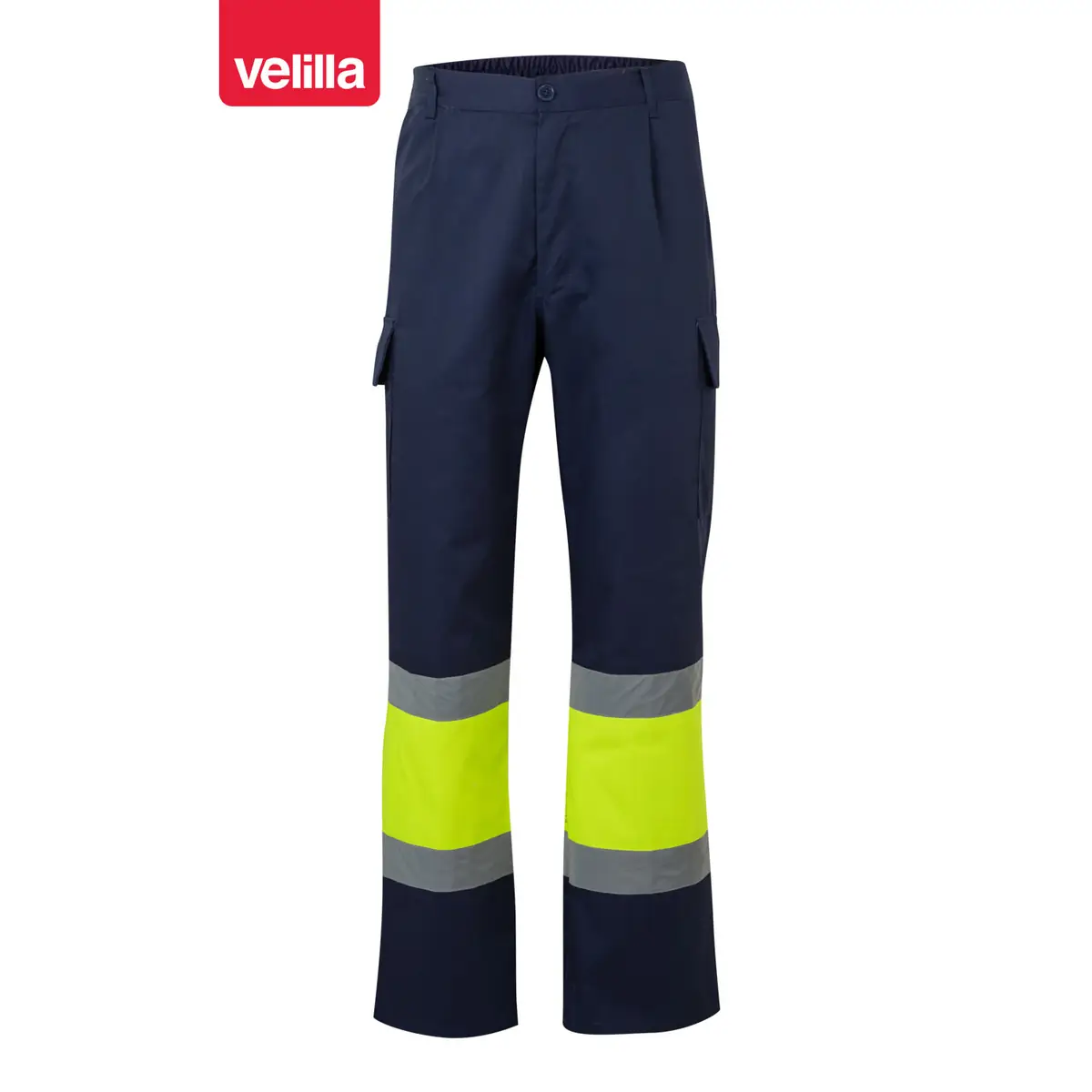 Pantalón bicolor Velilla 303003 8 Pantalón bicolor Velilla 303003 Azul marino/Amarillo flúor, vista frontal