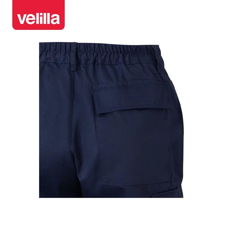 Pantalón bicolor Velilla 303003 18 Pantalón bicolor Velilla 303003 Azul marino/Amarillo flúor, detalle de bolsillo trasero