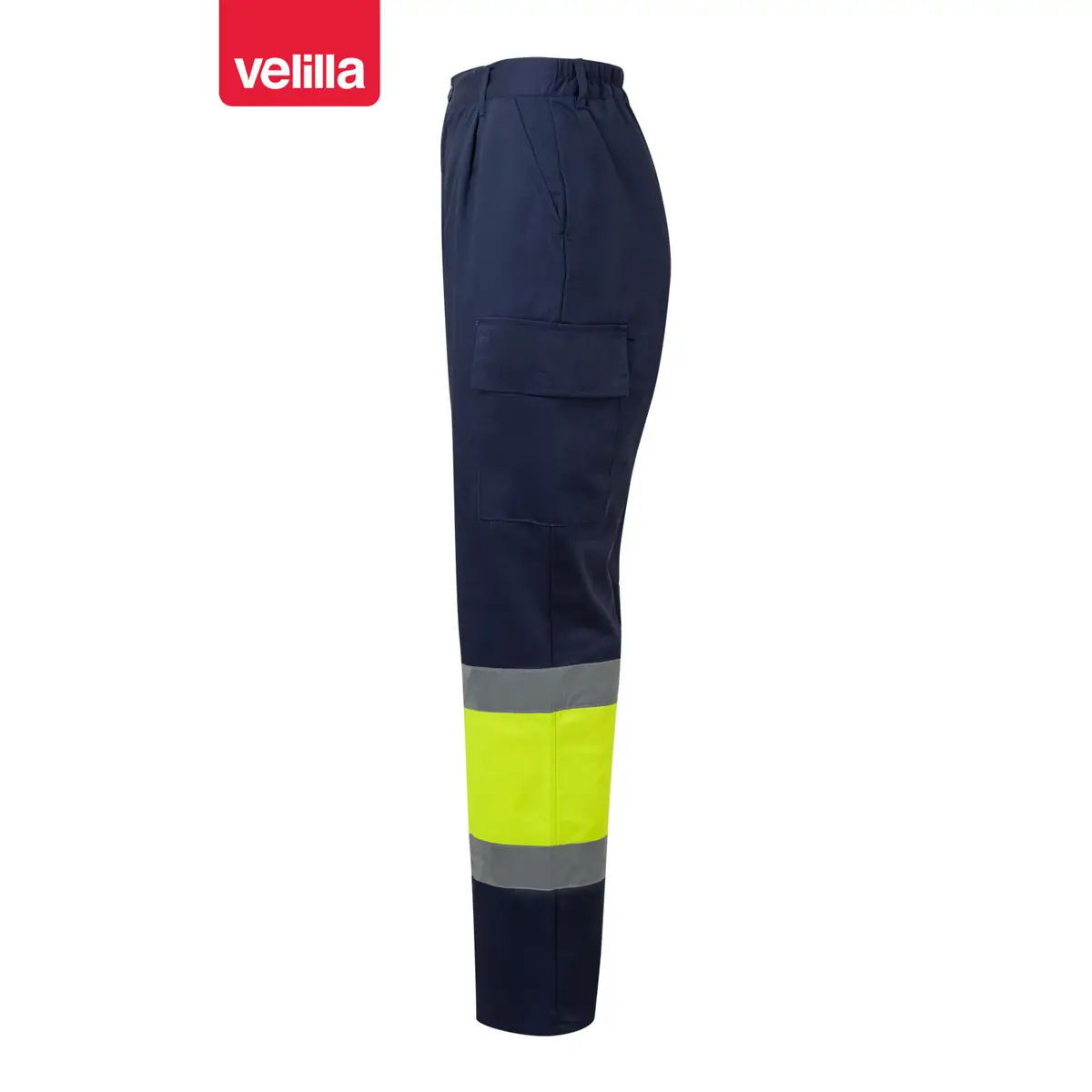 Pantalón bicolor Velilla 303003 9 Pantalón bicolor Velilla 303003 Azul marino/Amarillo flúor, vista lateral