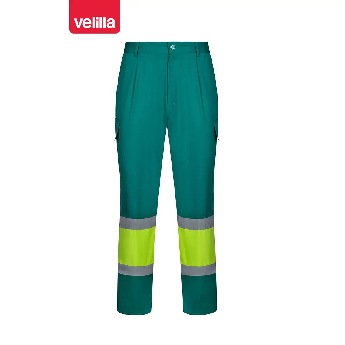 Pantalón bicolor Velilla 303003 4 Pantalón bicolor Velilla 303003 Verde/Amarillo flúor, vista frontal