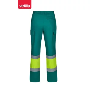 Pantalón bicolor Velilla 303003 Verde/Amarillo flúor, vista trasera