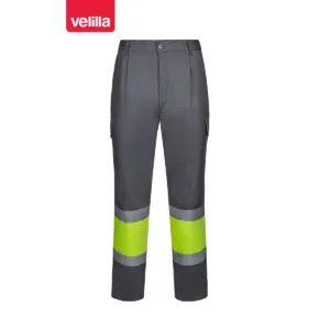 Pantalón bicolor Velilla 303003 Gris/Amarillo flúor, vista frontal