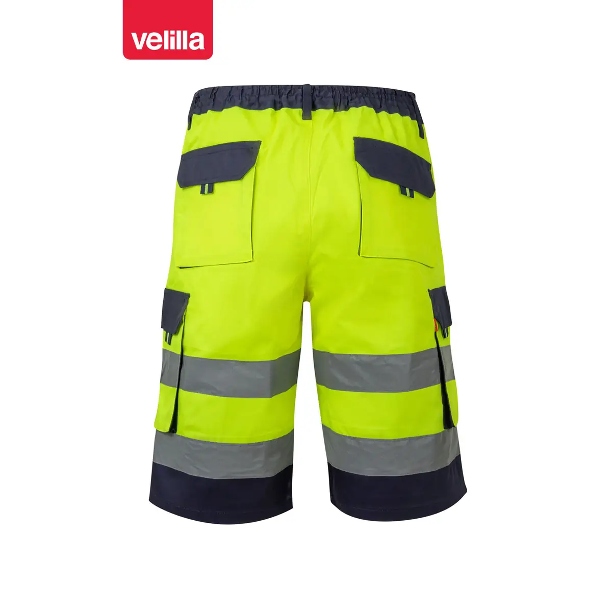 Bermuda bicolor multibolsillos Velilla 303004 4 Bermuda bicolor multibolsillos Velilla 303004 Azul marino/Amarillo flúor, vista trasera