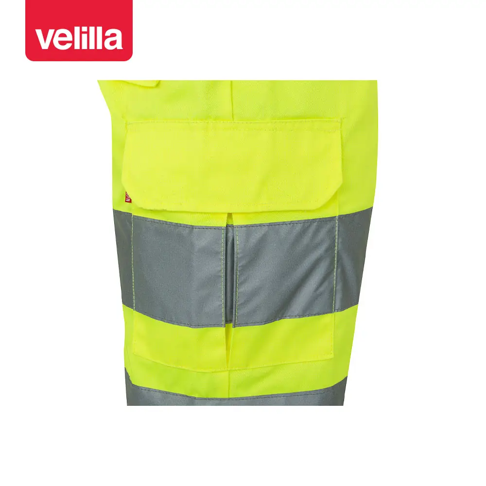 Bermuda alta visibilidad Velilla 303005 9 Bermuda alta visibilidad Velilla 303005 Amarillo flúor, detalle de bolsillo lateral