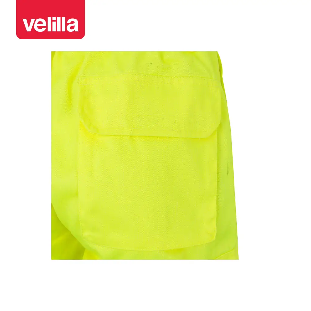 Bermuda alta visibilidad Velilla 303005 10 Bermuda alta visibilidad Velilla 303005 Amarillo flúor, detalle de bolsillo trasero