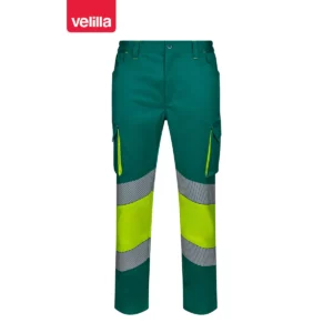 Pantalón bicolor segmentado Velilla 303008S Verde/Amarillo flúor, vista frontal