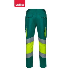 Pantalón bicolor segmentado Velilla 303008S Verde/Amarillo flúor, vista trasera