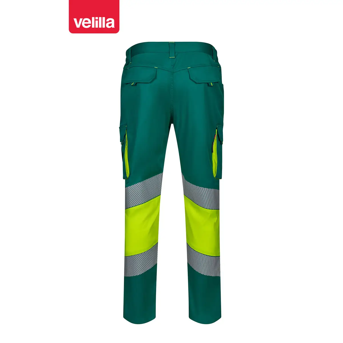 Pantalón bicolor segmentado Velilla 303008S 9 Pantalón bicolor segmentado Velilla 303008S Verde/Amarillo flúor, vista trasera